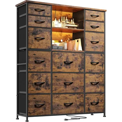 51"H Tall Dresser with 15 Drawers Dresser for Bedroom