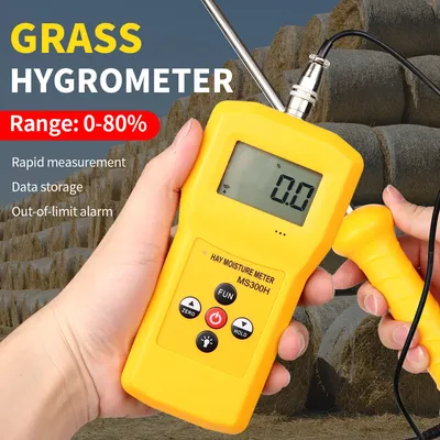 MS300H Portable Hay Moisture Meter with Probe for Hay Bale,Cereal Straw,Forage Grass,Alfalfa,Leymus