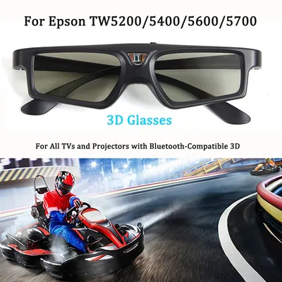 BT Active Shutter 3D Glasses for Epson TW5200/5400/5600/5700, For All TVs and Projectors with