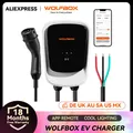 WOLFBOX Stazione di ricarica EV Tipo 2 7KW 32A Caricatore per auto per veicoli elettrici monofase Wallbox con schermo LCD Scheda RFID di controllo APP