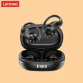 Lenovo LP75 Auricolari wireless sportivi con microfoni, controllo pulsanti, display di alimentazione a LED, suono stereo Hi-Fi Cuffie Bluetooth 5.3 TWS