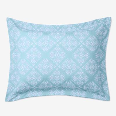 Medallion Sham by BrylaneHome in Dusty Seafoam (Size KING)