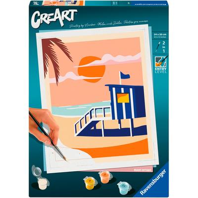 Malen nach Zahlen RAVENSBURGER "CreArt, Strandhaus", bunt, Malvorlagen, KinderB:24cm H:30cm, Made in Europe, B:24cm H:30cm