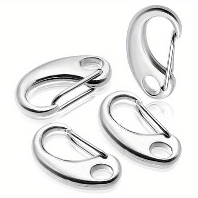 "TEMU 4pcs Stainless Steel Carabiner Clips 1.93" - Grade Hooks For Flag Poles, Ropes, Keychains & Outdoor Gear" Image