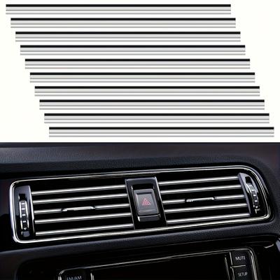 TEMU 10pcs Of Pvc Car Air Conditioning Vent Decorative Strips, Waterproof And Flexible Car Interior Accessories, Suitable For All Types Of Vents. Image
