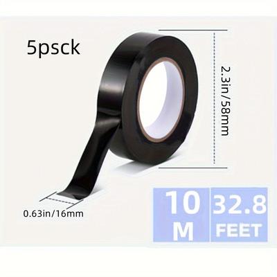 TEMU 1/5/10pcs Pvc Electrical Insulation Tape - Strong Adhesive, Heat & Weather Resistant, Moisture Proof, Durable For Wiring, Racket Grip & Home Use Image