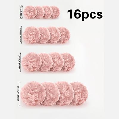 TEMU 16pcs-rose Gold Paper Towel Pom- Decorations Image