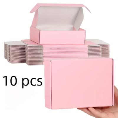 "TEMU 7.87 X 5.11 X 1.18" Pink Shipping Boxes 10/15/20/40 Pack, Pink Corrugated Cardboard Mailer Boxes Bulk For Packaging Small Business Mailing Gif" Image