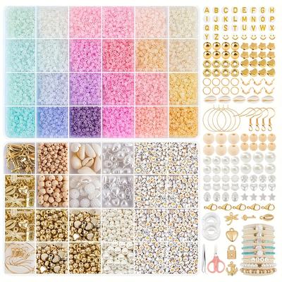 TEMU 5760+pcs 3mm 24 Colors Glass Rice Beads Frosted Beads Suitable For Summer Diy Bracelet Necklace Ring Accessories Image