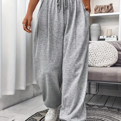 TEMU Women's Polyester Jogger Pants With Zipper Pockets, Elegant Design, Machine Washable, Autumn/ Image