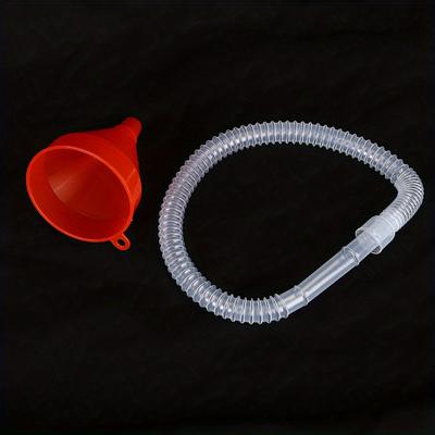 TEMU With Hose Funnel, Of Liquid From Any Angle, Suitable For Cars, Motorcycles For Oil And Water Image