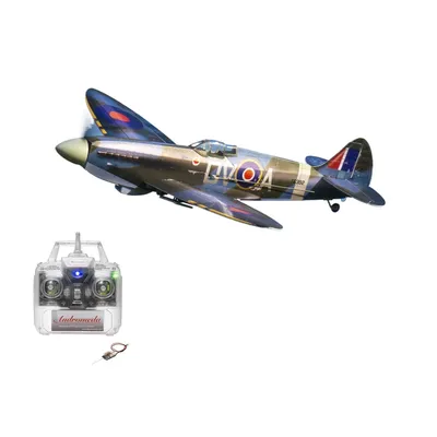 Spitfire 5CH DIY RC Kit w/Gyro Transmitter & Retractable Gear, Aerobatic Model Building for Teens Adults - STEM Gift Project