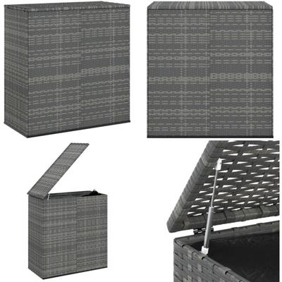 Vidaxl - Garten-Kissenbox pe Rattan 100x49x103,5 cm Grau - Gartenkasten - PE-Rattan Box - Outdoor Image