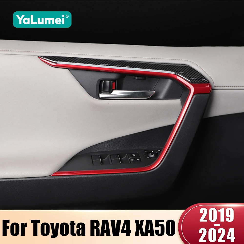 Für Toyota RAV4 XA50 2019 2020 2021 2022 2023 2024 RAV4 Hybrid ABS Auto Tür Innere Armlehne Trim Abdeckung streifen Aufkleber Zubehör Image