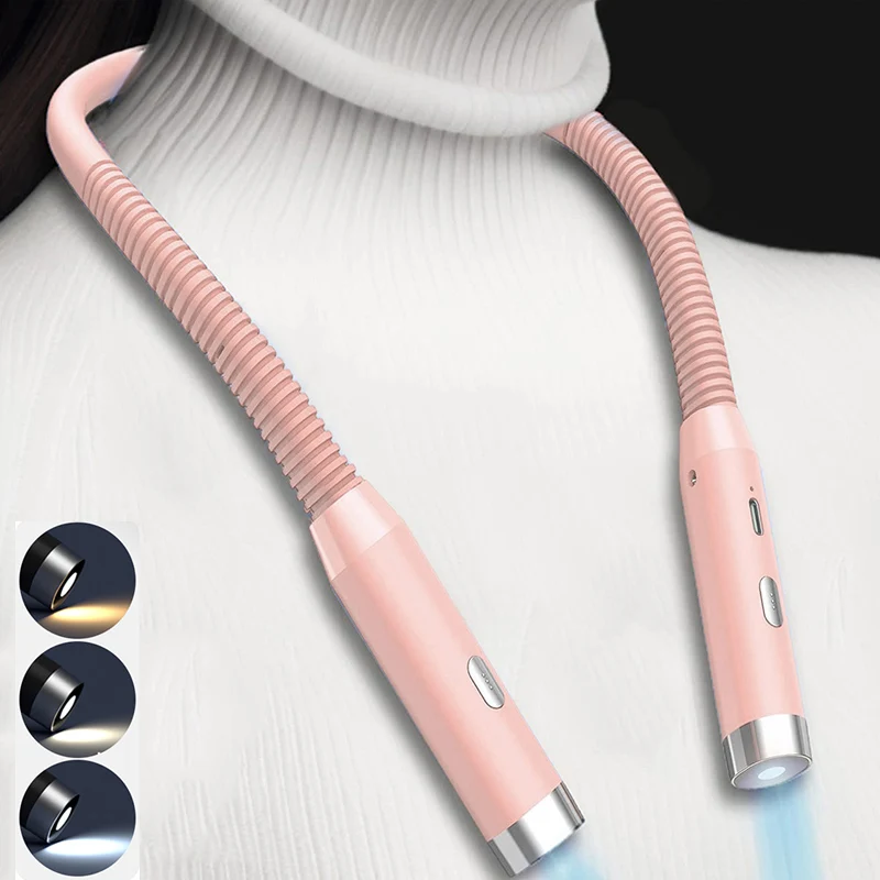 Buch Lesen Häkeln Licht Einstellbare Winkel Flexible Freisprecheinrichtung Hals Licht Dimmbare USB Led Nacht Taschenlampe Leselampe Image