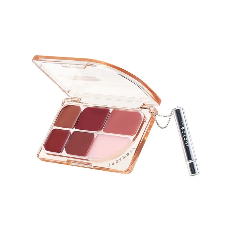 Judydoll Sechsfarbige Lippenstift-Palette, Spiegel-Lippenglasur, Mehrzweck-Paste, matt, Lippenstift, Glanz, Nude Lip Stain Makeup Image