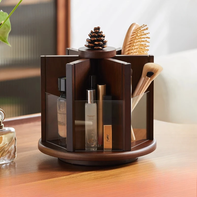 Holz Vintage rotierende Make-up Kommode Aufbewahrungsbox Teile Schublade Aufbewahrungsbox Lagerregal