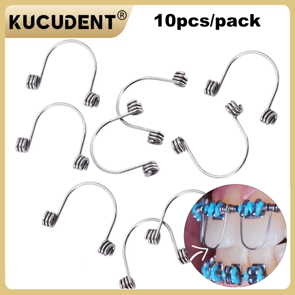 10 Teile/paket Dental Drehmomentfedern Kieferorthopädische Vordere Zähne Drehmomentfedern Rechteckige Große/Kleine/Mitte Edelstahlfeder Image