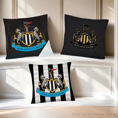 Kissenbezug, quadratisches Kissen, Kissenbezug, Schlafzimmer, Sofa, Raumdekoration, lässig, N-Newcastle U-United Football Club Kissenbezug Image