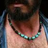 Neue männer Türkis Halskette Surf Punk Halskette Einzigartige Halskette Nische Design Hip Hop Halskette Acero Inoxidable Joyeria De Mujer