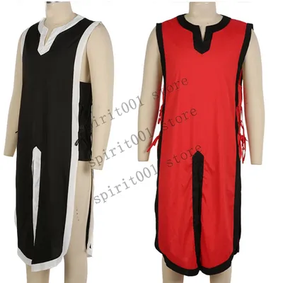 Mittelalterliche Tunika Ritter Cosplay Normann Krieger Kostüm Herren Larp Wappenrock Outfit Vintage Image
