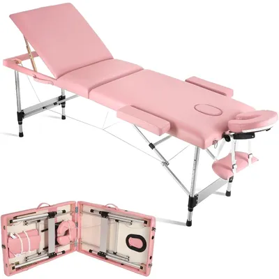 Massage Table Professional Massge Bed 3 Fold 82 Inches Height Adjustable