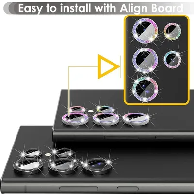 For Samsung S25 Ultra S25 S24 Ultra Camera Lens Protector Glitter Bling Individual Aluminium Alloy