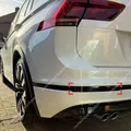 1Pair Gloss Nero Paraurti Posteriore A Nido D'ape Riflettore Styling Copertura Adesivo Trim Per Volkswagen Tiguan MK2 R-Line TSI TDI 2017-2021