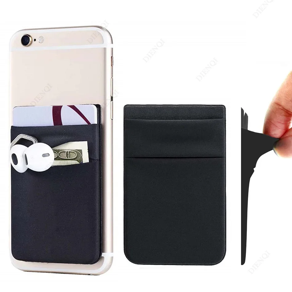 Porte-cartes adhésif pour téléphone portable, porte-cartes à coller, autocollant pour étui, portefeuille pour téléphone portable, porte-cartes de crédit