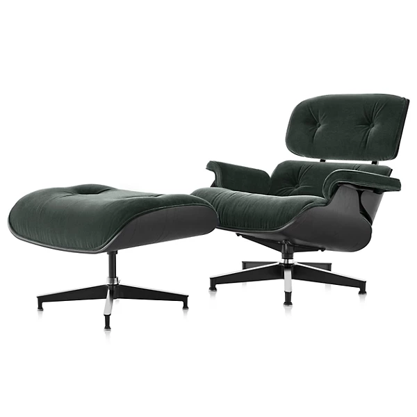 Herman Miller Eames Lounge Chair with Ottoman in Mohair Supreme - Herman Miller Authorized Retailer