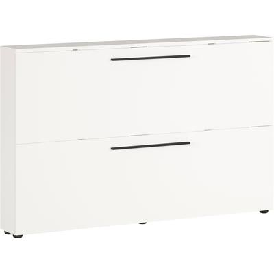 Schuhschrank GERMANIA "GW-Utah Schuhschrank in 2 Breiten, mit 2 oder 3 Klappen", weiß, B:140cm H:85cm T:19cm, Spanplatte, Schränke, stehend und hängend montierbar Image