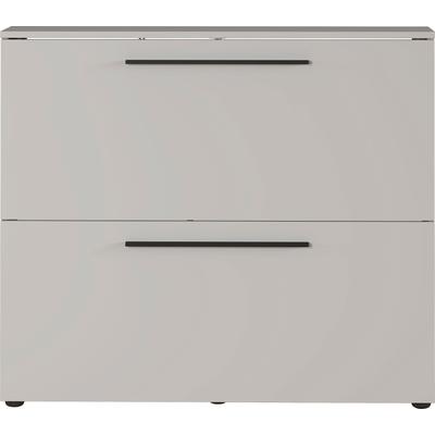Schuhschrank GERMANIA "GW-Utah Schuhschrank in 2 Breiten, mit 2 oder 3 Klappen", beige (kaschmir), B:100cm H:85cm T:19cm, Spanplatte, Schränke, stehend und hängend montierbar Image