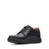 Schnürschuh CLARKS "Un Abode Ease", Herren, Gr. 48, schwarz (schwarz leather), Leder, casual, Schuhe, Slipper, Schnürschuh im Monochromen Look