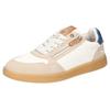 Sneaker MUSTANG SHOES, Herren, Gr. 45, beige (sanftes weiß, beige), Lederimitat, kontrastfarbene Details, casual, Schuhe, Retro Sneaker, Schnürschuh mit Außenreißverschluss