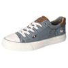 Sneaker MUSTANG SHOES, Damen, Gr. 37, blau (graublau), Textil, Lederimitat, sportlich, Schuhe, Freizeitschuh, Halbschuh, Schnürschuh, mit Gummikappe