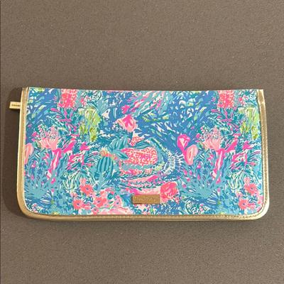Lilly Pulitzer Accessories | Lilly Pulitzer Fished My Wish Travel Organizer Long Clutch Bag Fold Over | Color: Blue/Pink | Size: Os