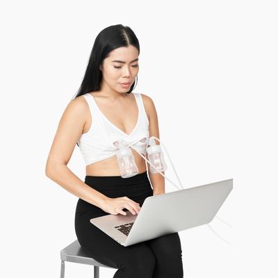 Larken X Pumping and Nursing Bra, White