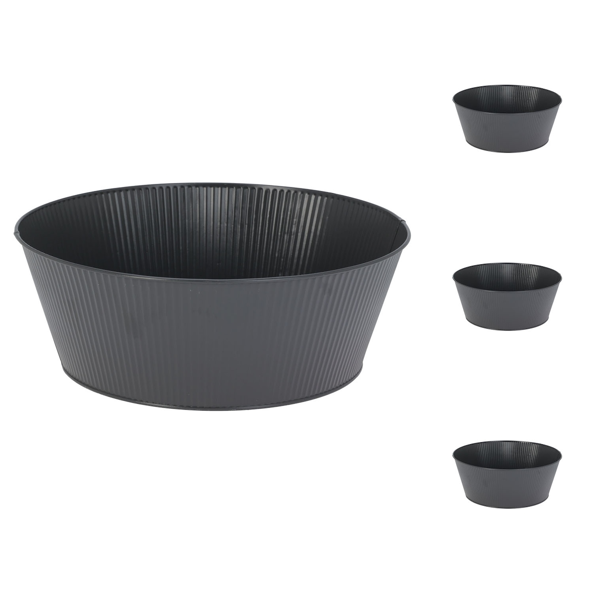 Mojawo 4 Stk. Blumentopf Pflanzgefäß Balkontopf Pflanztopf verzinkt Ø22xH10cm Image