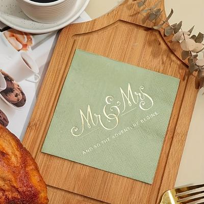 TEMU 40pcs Elegant Wedding Napkins, Disposable Paper Napkins For Bridal Shower, Reception, Marriage Celebration, Theme Ideal Gift For Couples & Wedding Guests Image