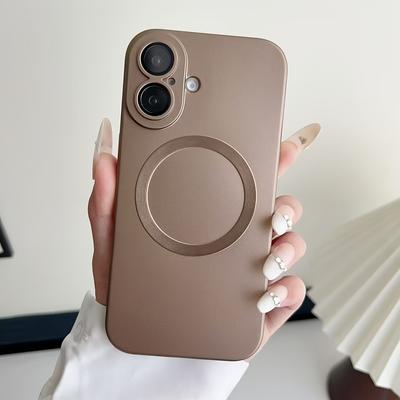 TEMU New Electroplated Desert Titanium 16 Case For 13 Iphone11 12 14promax Men's And Women's Magnetic 15 Soft Phone Case Image