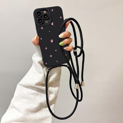 TEMU New Pink Pattern Lanyard Phone Case For 15 14 11 Xs Xr 7 8 Se2 Se3 Th Image
