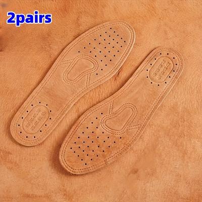 TEMU 4pcs () Leather Shoe Insoles That Are Sweat-wicking, Breathable, And Odor-resistant.