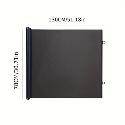 "TEMU Retractable Pet Gate - Safe Mesh Design For , 31" Height, Extendable To 51" Width, Indoor/outdoor Use, Black, Pet Gate For Dog" Image