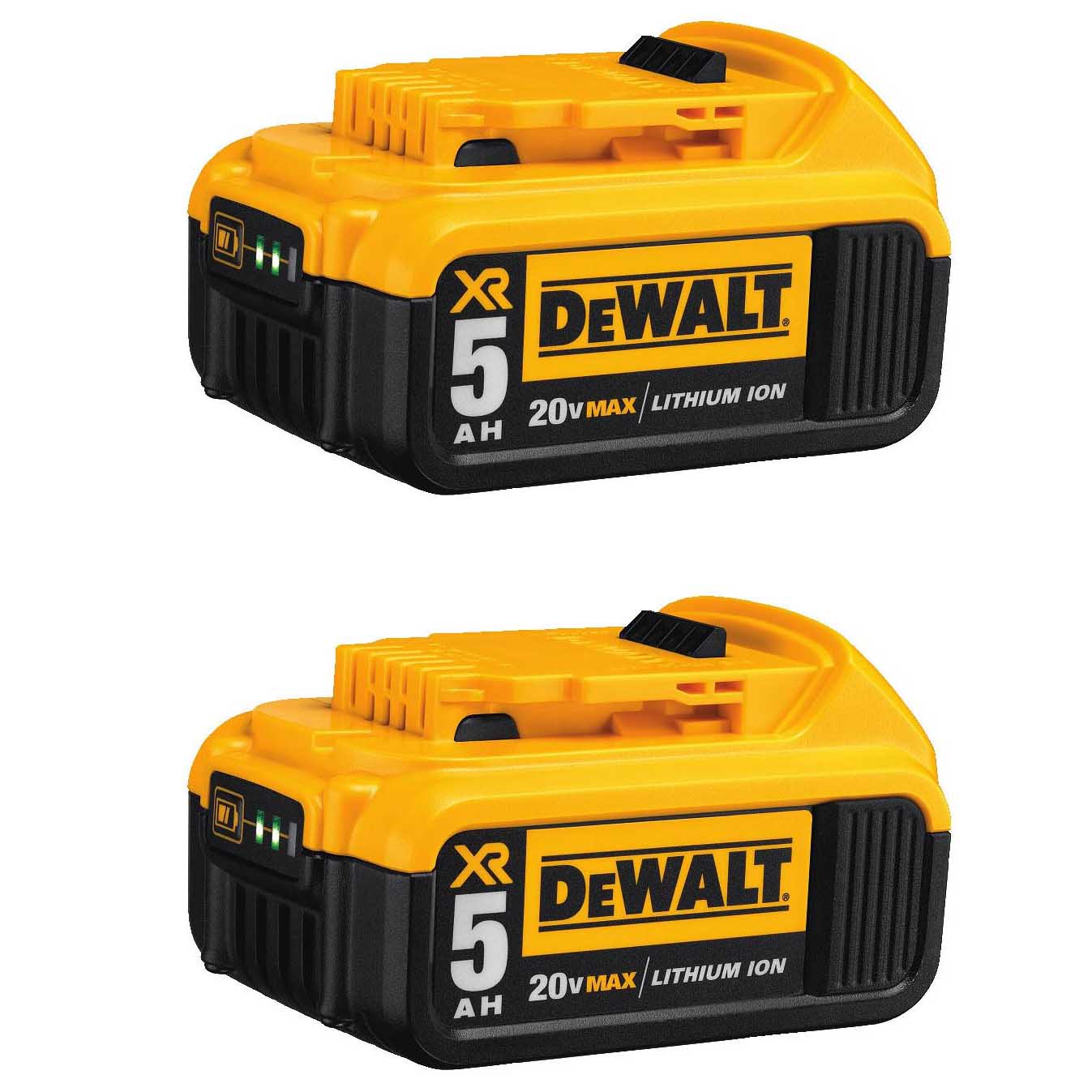 DeWalt 20V MAX Premium XR 5.0AH Lithium Ion Battery Pack 2 Pack