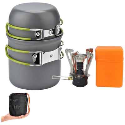 Camping-Kochgeschirr-Set, Camping-Kochgeschirr-Set mit Mini-Gaskocher, ultraleichter Image