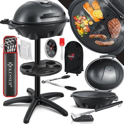Elektrogrill 2in1, elektrischer Tischgrill, Standgrill mit Deckel, max. 2400Watt, Thermometer, Image