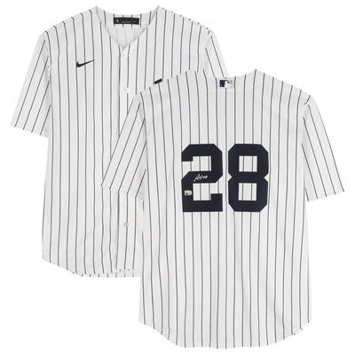 Austin Wells New York Yankees signiertes weißes Nike-Replika-Trikot Image