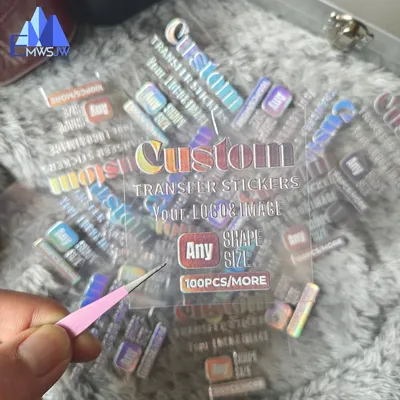 100 Stück benutzerdefinierte 3D-Transferaufkleber DTF UV-Aufkleber Markenname Logo Vinyl Kristall Image