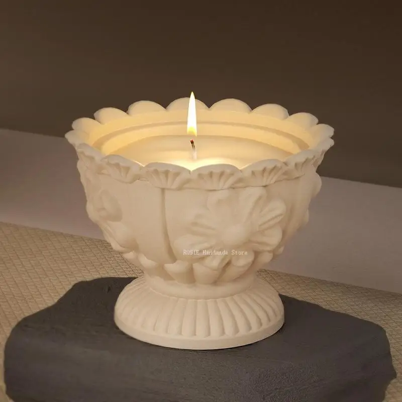 Blumen kerzen glas Silikon form DIY Blumentopf Zement Gips Vorrats glas Keramik form Beton herstellungs werkzeug Wein becher form Image