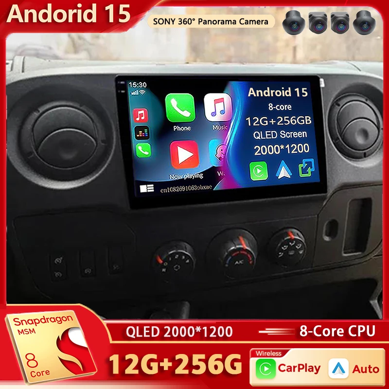 Android 15 Für Renault Master Nissan NV400 Opel Movano 2010 - 2021 2K QLED Android Auto Radio Multimedia Video Player GPS CarPlay Image